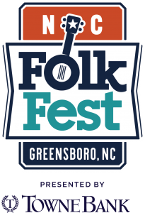 Logo of the North Carolina Folk Festival at Greensboro presented by Towne Bank.