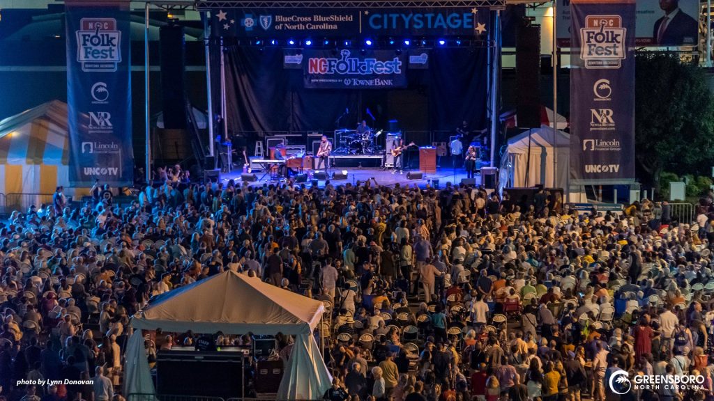 A large crowd gathered to see Booker T. at the 2019 North Carolina FolK Festival.